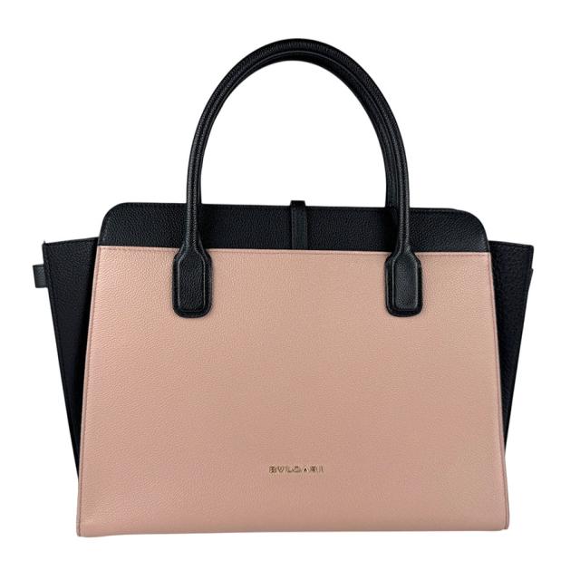 BVLGARI ブルガリ アルバ ハンドバッグ ショルダーバッグ ブラック×ピンク 14054 レディース【中古】 z7370