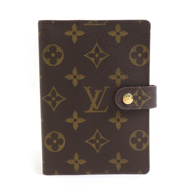 LOUIS VUITTON ルイ ヴィトン アジェンダPM モノグラム R20005 手帳カバー ブラウン/ゴールド 14057 レディース【中古】 e61076a