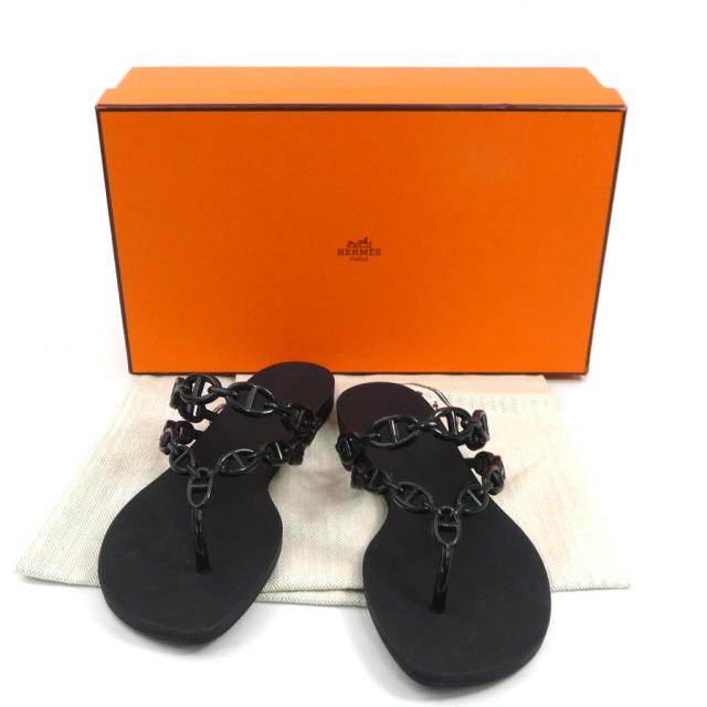 HERMES エルメス アイランド サンダル ブラック 14054 レディース