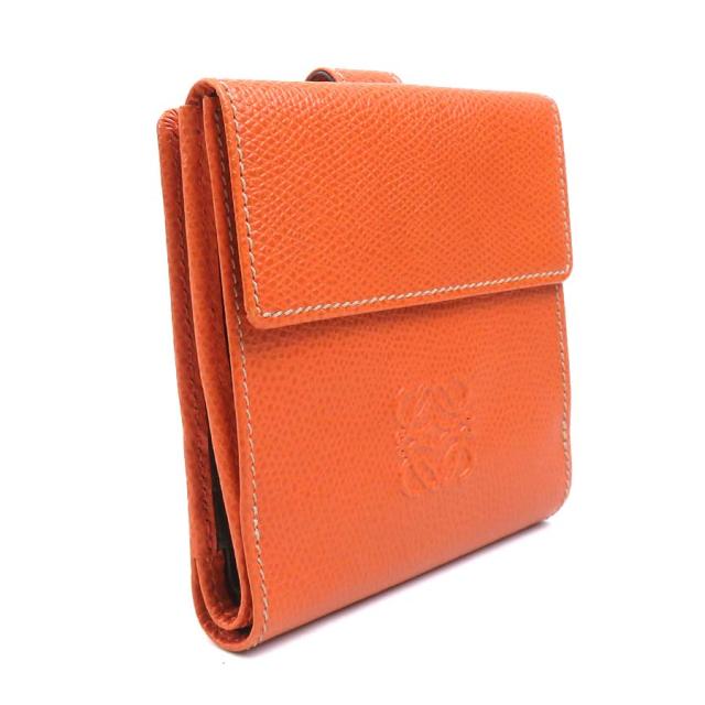 LOEWE ロエベ 二つ折り財布 オレンジ 14062 ユニセックス【中古】 r10877i