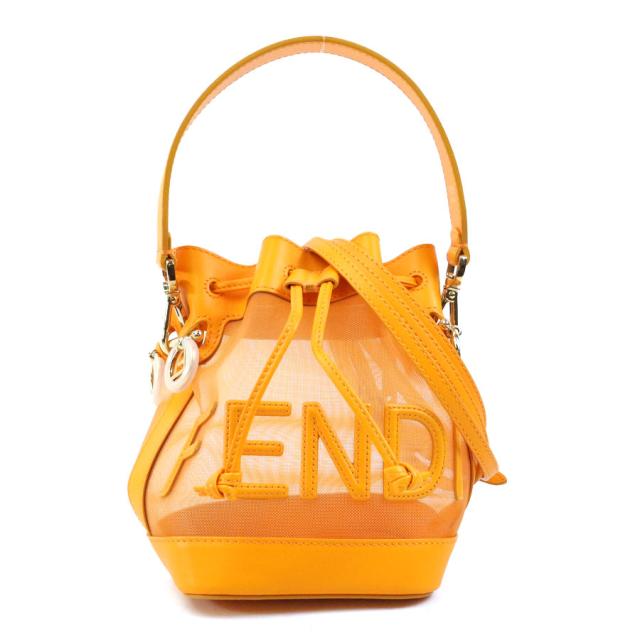 FENDI フェンディ モン トレゾール ミニ 8BS010-AAYS ハンドバッグ ショルダーバッグ オレンジ 14062 レディース【中古】 90201a