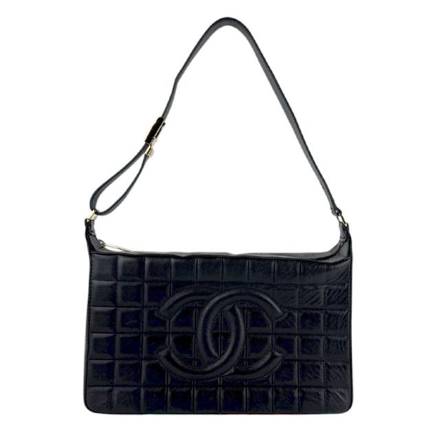 CHANEL シャネル チョコバー ショルダーバッグ ブラック 14054 レディース【中古】 z7582