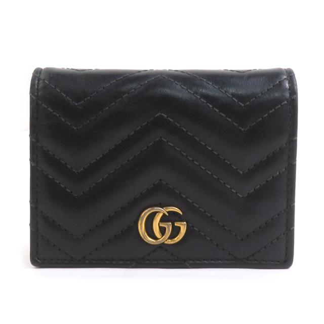 GUCCI グッチ 735429 二つ折り財布 ブラック 14054 レディース【中古】 r10887a