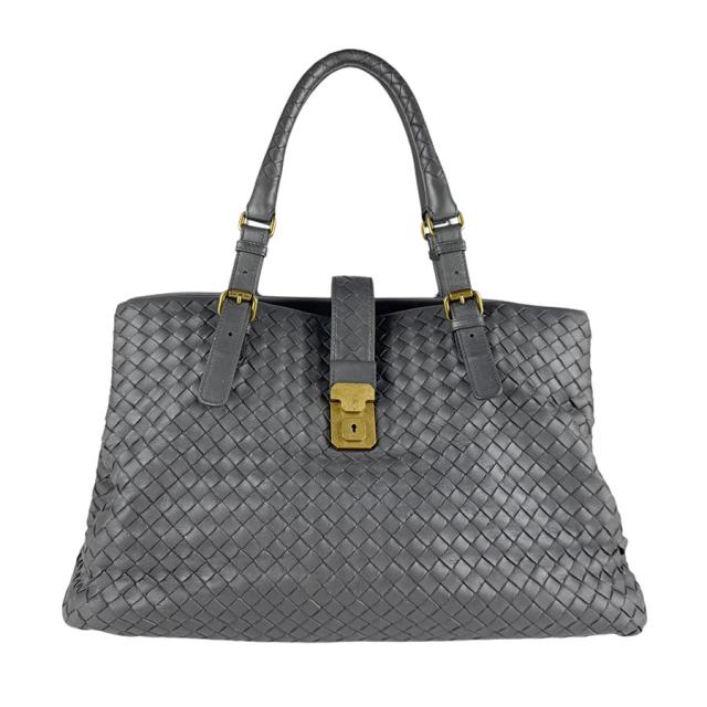 BOTTEGAVENETA ボッテガヴェネタ イントレチャート ショルダーバッグ グレー 14055 レディース【中古】 z7669