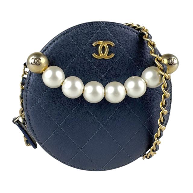 CHANEL シャネル ショルダーバッグ ネイビー 14066 レディース【中古】 z7771