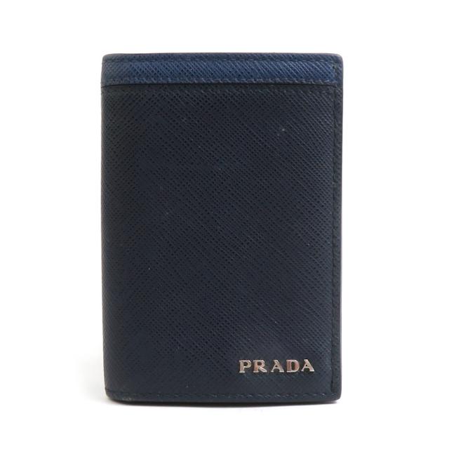 PRADA プラダ 2MC945 カードケース 名刺入れ ネイビー 14066 メンズ【中古】 56470a