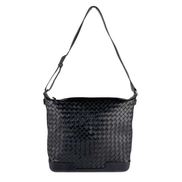 BOTTEGAVENETA ボッテガヴェネタ イントレチャート ショルダーバッグ ブラック 14054 レディース【中古】 z7836