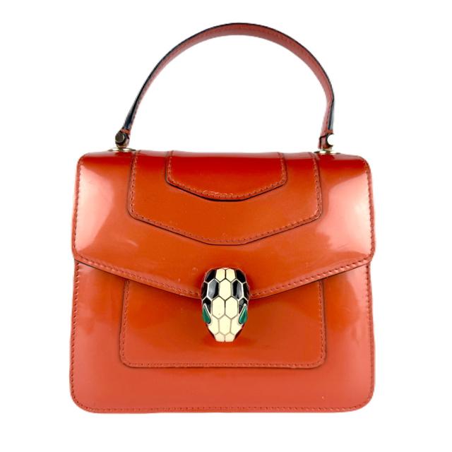 BVLGARI ブルガリ セルペンティ ハンドバッグ ショルダーバッグ オレンジ 14062 レディース【中古】 z7854