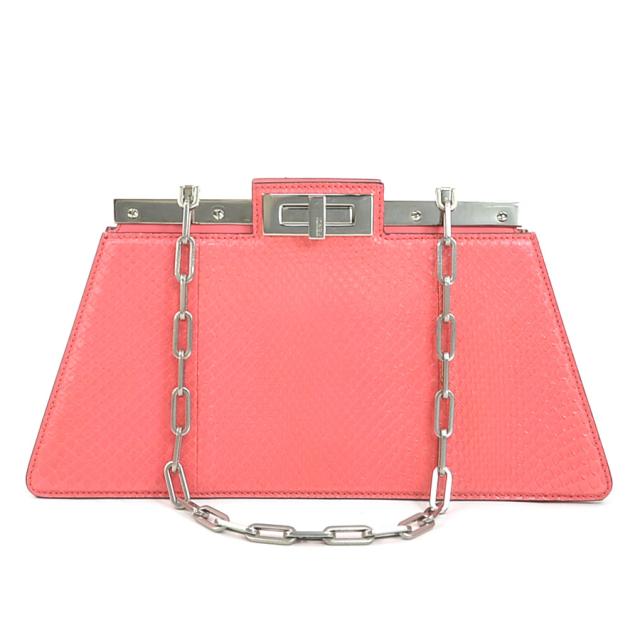 FENDI フェンディ ピーカブー カット ミディアム 8BN340-ANSI ショルダーバッグ ピンク 14061 レディース【中古】 90215g