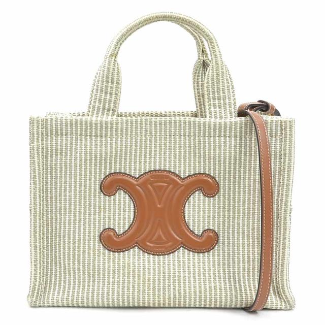CELINE セリーヌ スモール カバ タイス ハンドバッグ ショルダーバッグ ブラウン×ベージュ 14057 レディース【中古】 90217g