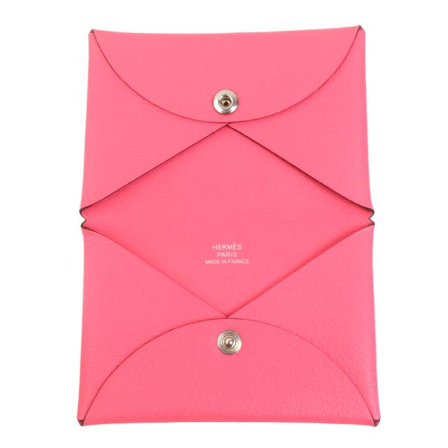 HERMES エルメス カルヴィ カードケース ローズアザレ 14061 ユニ