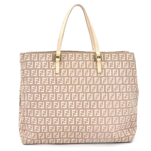 FENDI フェンディ ズッキーノ 2111.8BH133 ハンドバッグ ピンクベージュ 14059 レディース【中古】 e61173g