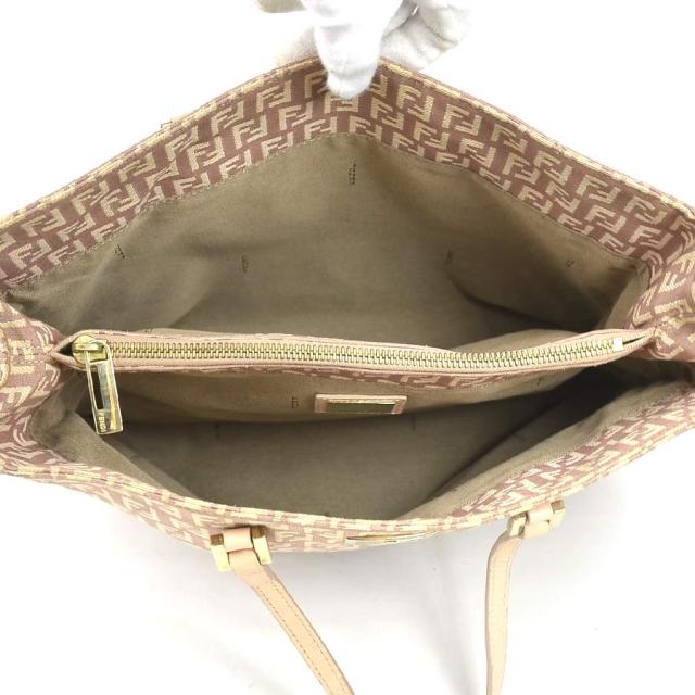 FENDI フェンディ ズッキーノ 2111.8BH133 ハンドバッグ ピンクベージュ 14059 レディース【中古】 e61173g