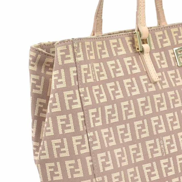 FENDI フェンディ ズッキーノ 2111.8BH133 ハンドバッグ ピンクベージュ 14059 レディース【中古】 e61173g