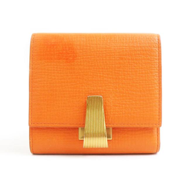 BOTTEGAVENETA ボッテガヴェネタ 二つ折り財布 オレンジ 14062 ユニセックス【中古】 h31763a