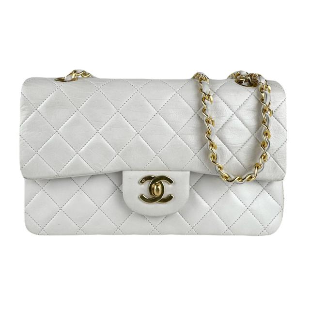 CHANEL シャネル ダブルフラップ マトラッセ ショルダーバッグ オフホワイト 14056 レディース【中古】 z7950