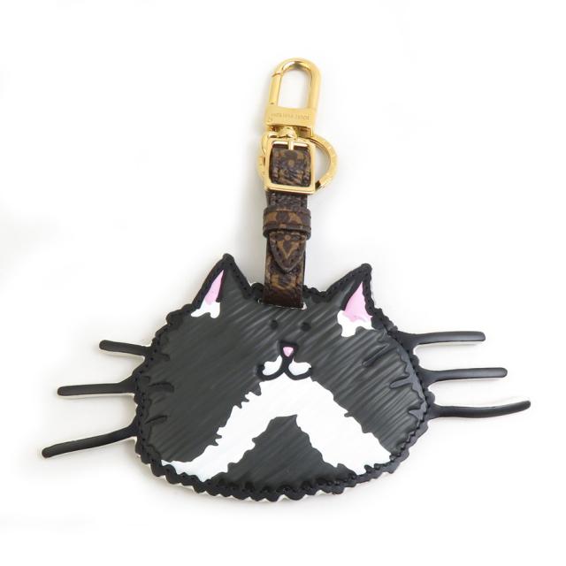 LOUIS VUITTON ルイ ヴィトン ポルトアドレス チャーム キャットグラム MP2282 チャーム キーリング ブラック/ブラウン 14054 レディース【中古】 e61201i