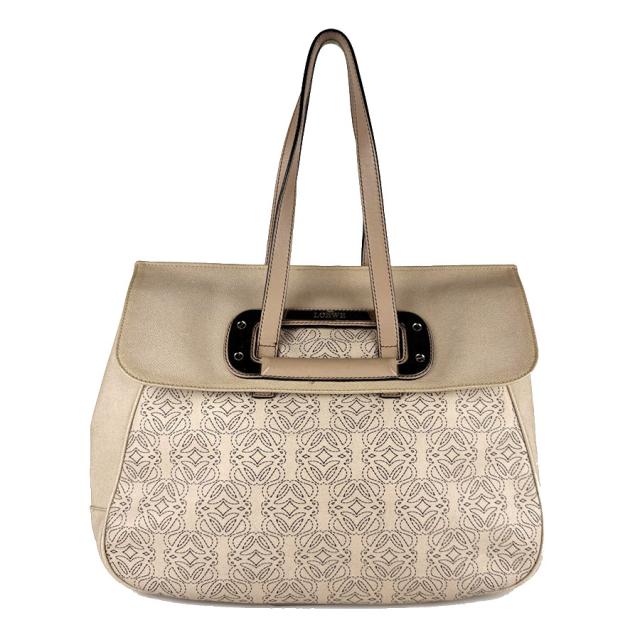 LOEWE ロエベ アナグラム ショルダーバッグ グレージュ 14059 レディース【中古】 z7958