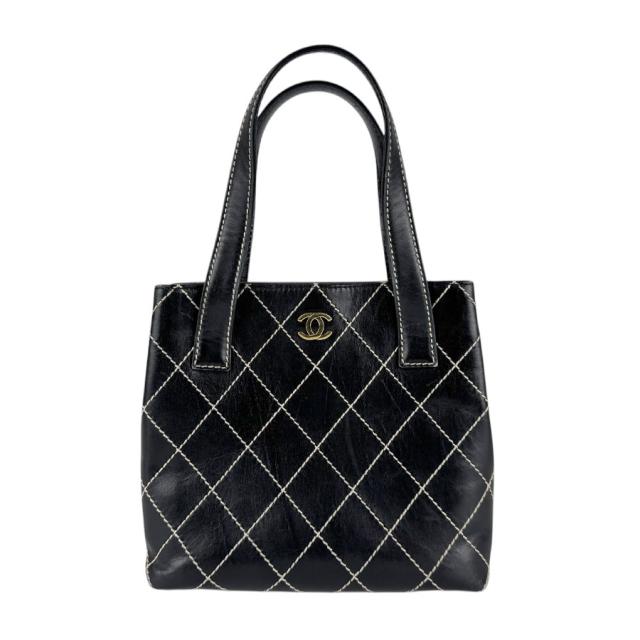 CHANEL シャネル ワイルドステッチ ハンドバッグ ブラック 14054 レディース【中古】 z8002