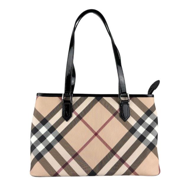BURBERRY バーバリー ショルダーバッグ ブラック×ベージュ 14054 レディース【中古】 z8005