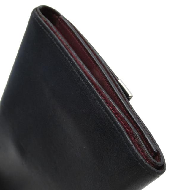 【定番人気】【中古】カルティエ 三つ折り財布  マストライン  ブラック t18510a