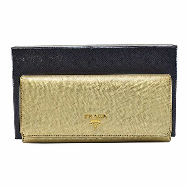 PRADA プラダ ゴールド長財布 - 長財布