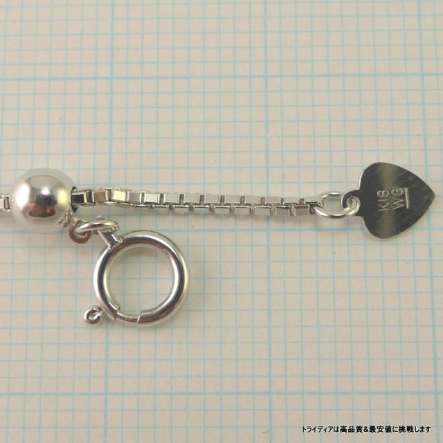 ベネチアン ネックレス 18金 18k ホワイトゴールド ネックレスチェーン k18 メンズ レディース 幅1.2mm 60cm ロングネックレス 6.5g スライド_2