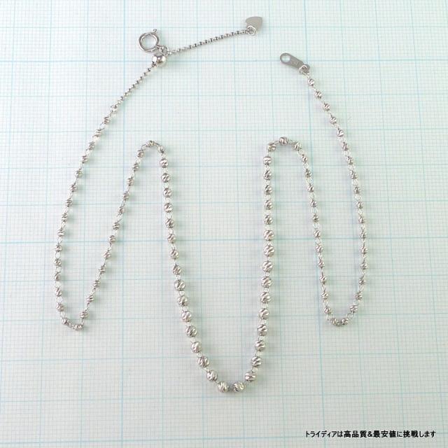 マリーナハーフ ネックレス 18金 18k ホワイトゴールド WG ネックレスチェーン k18 メンズ レディース プレゼント グラデーション 45cm 4.2g スライド_7