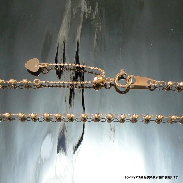 マリーナハーフ ネックレス 18金 18k ピンクゴールド PG ネックレスチェーン k18 メンズ レディース プレゼント 幅1.8mm 45cm 2.5g スライド
