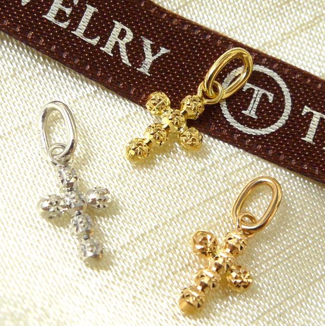 K18 クロス ペンダント トップ 18金 18k 十字架 ジュエリー きらきら