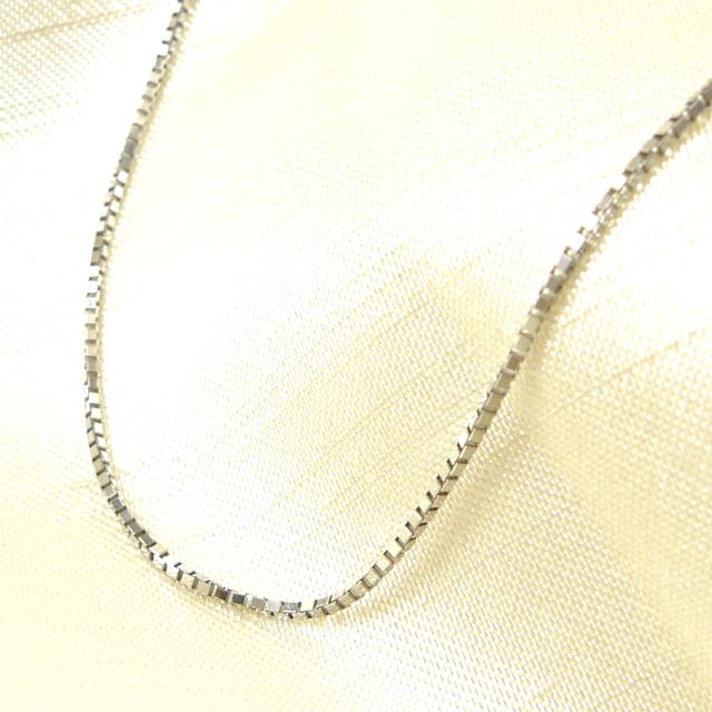 ベネチアン ネックレス プラチナ Pt850 ネックレスチェーン メンズ レディース 幅0.8mm 45cm 2.4g スライド_1