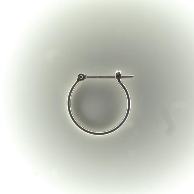 プラチナ Pt900 フープピアス 小さめ 国産 幅1mm 外径15mm 両耳 1ペア 