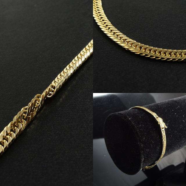 8面トリプル喜平 K18コーティング セーフティ付き喜平ネックレス 喜平8