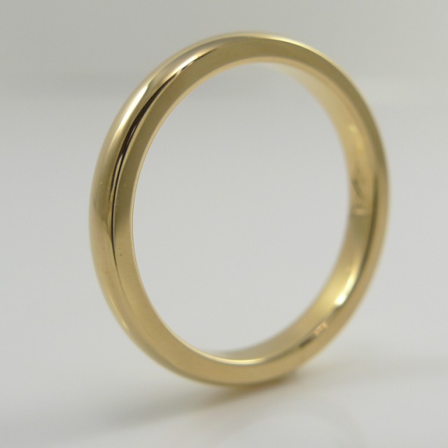 指輪 ゴールド リング 18金 K18 造幣局検定 結婚 マリッジ 細い 甲丸 