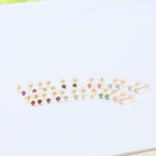 10金 1粒石ピアス 選べる誕生石 全11種 K10 ホワイト ピンク イエローゴールド レディース プレゼント me.luxe 95-0708 agesugi_sfaの通販は