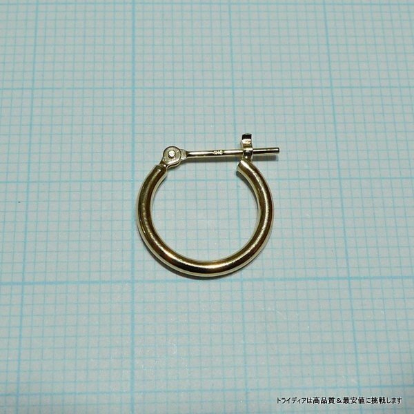 18金 18k フープピアス 小さめ 国産 幅1.5mm 外径13mm イエロー 