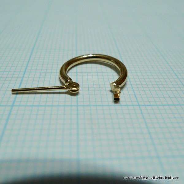 18金 18k フープピアス 小さめ 国産 幅1.5mm 外径13mm イエロー