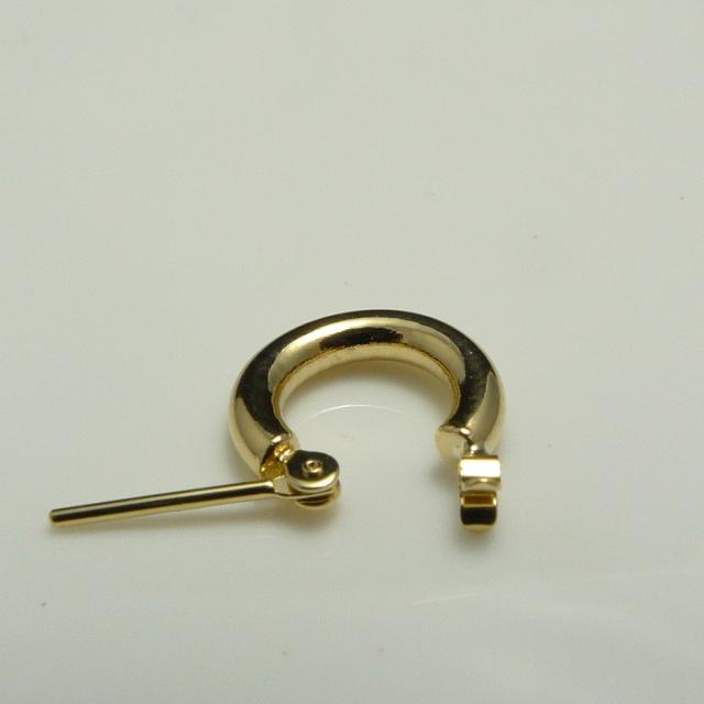 18金 18k フープピアス 小さめ 国産 幅2mm 外径10mm イエローゴールド 両耳 1ペア 2個 レディース メンズ リング パイプ ピアス_3
