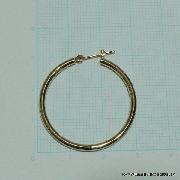 18金 18k フープピアス 幅2mm 外径30mm イエローゴールド 両耳 1ペア 2 