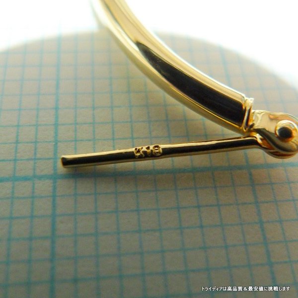 18金 18k フープピアス 幅2mm 外径30mm イエローゴールド 両耳 1ペア 2個 レディース メンズ リング パイプ ピアス_4