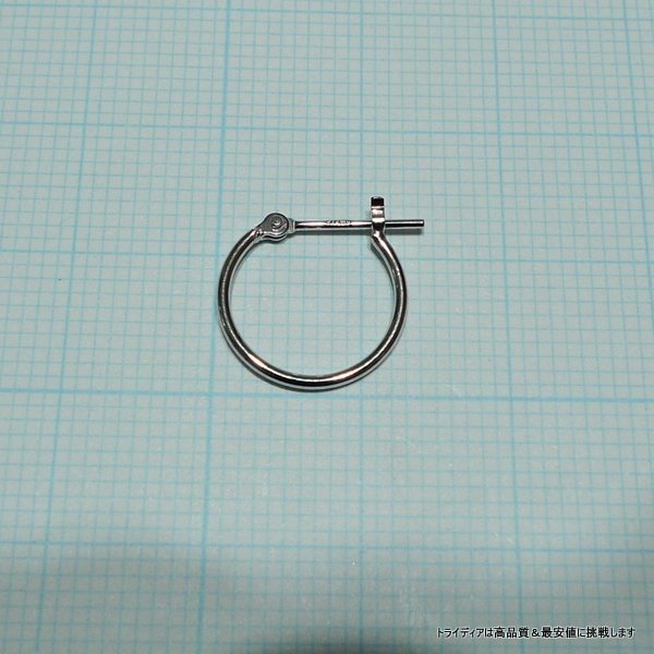 14金 ホワイトゴールド フープピアス 小さめ 国産 幅1mm 外径13mm 両耳 1ペア 2個 レディース メンズ リング パイプ ピアス