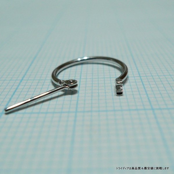 14金 ホワイトゴールド フープピアス 小さめ 国産 幅1mm 外径13mm 両耳 1ペア 2個 レディース メンズ リング パイプ ピアス