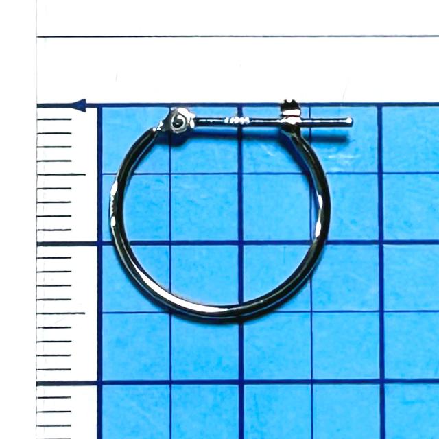 プラチナ Pt900 フープピアス 小さめ 国産 幅1mm 外径15mm 片耳 1個