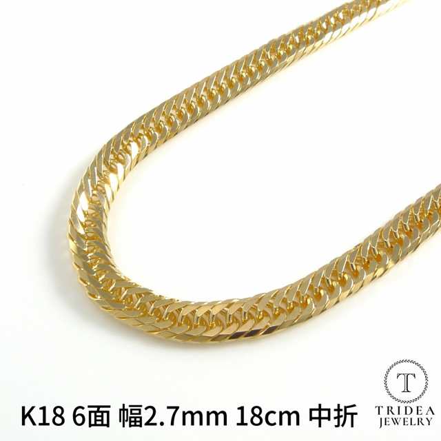 【品】 K18 6面W　20.1g 18cm［270］