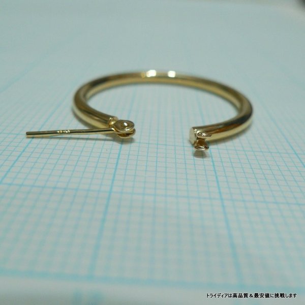 18金 18k フープピアス 幅2mm 外径25mm イエローゴールド 両耳 ペア 2 