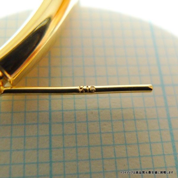 18金 18k フープピアス 大きめ 幅3mm 外径40mm イエローゴールド 片耳 1個 レディース メンズ シンプル パイプ リング ピアス_5