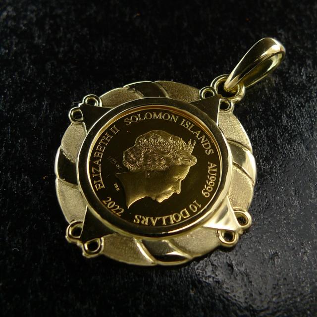 ツバル/ホースコイン K24（純金 K24 1/10オンス、ペンダントのみ K24