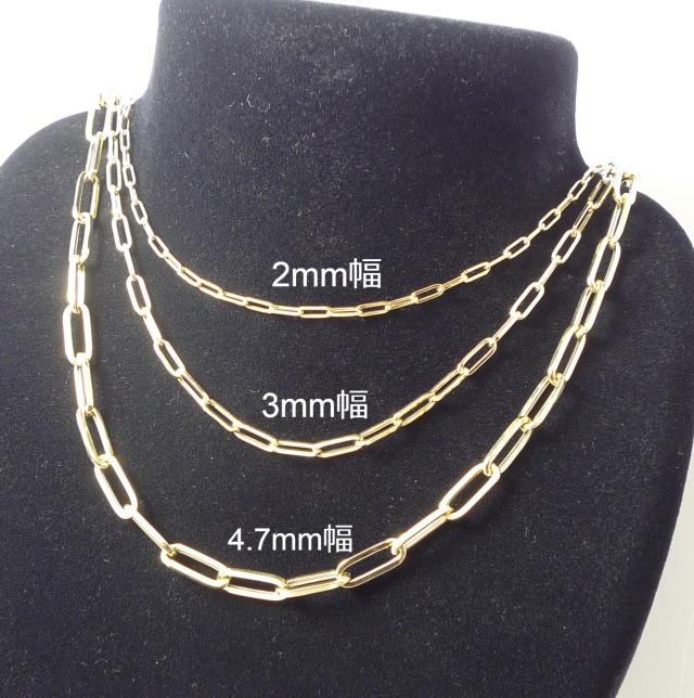 ペーパークリップチェーン チェーン ネックレス レディース 18k K18