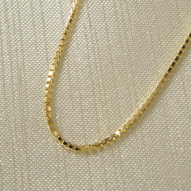 ベネチアン ネックレス 18金 チェーンのみ k18 メンズ レディース プレゼント 幅0.8mm 45cm 2.3g ピンスライド 18k プレゼント ギフト_1