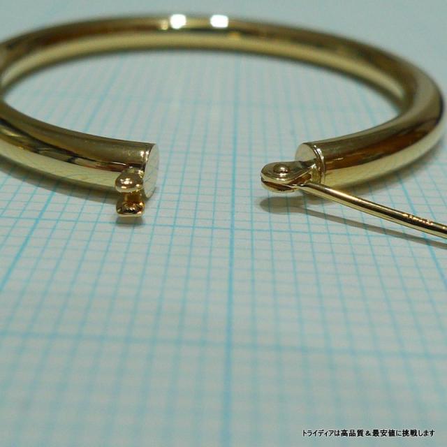 18金 18k フープピアス 幅3mm 外径35mm イエローゴールド 両耳